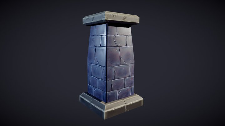 Hand-Painted Column 3D Model