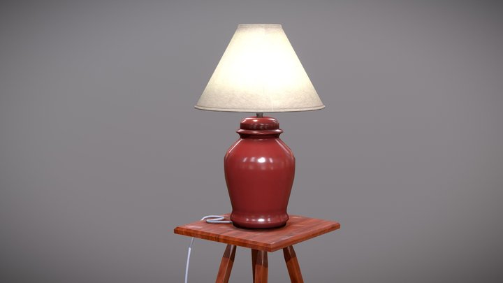 Lamp and Table 3D Model