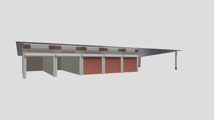 low poly Shop 6 3D Model