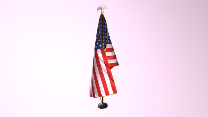 American Flag 3D Model