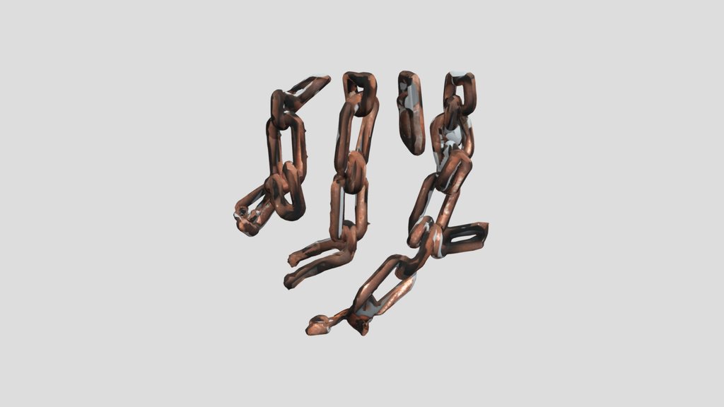 Rusted Chain — 3D Model | Game Ready | PBR Textu