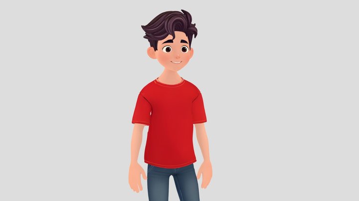 Rigged and animated character for 3D Cartoons 3D Model