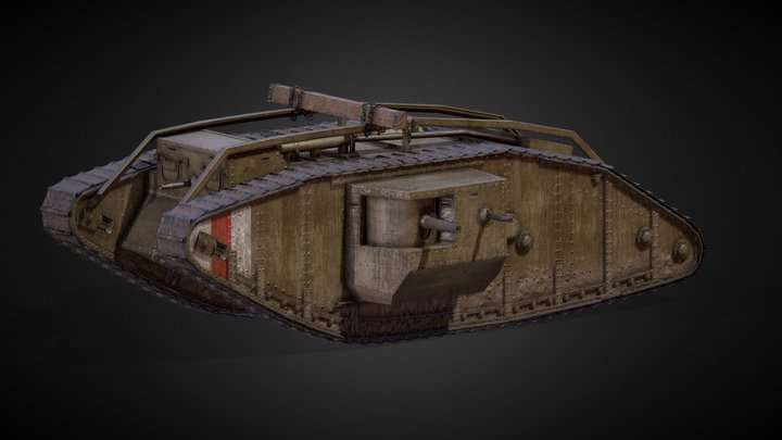WW1 British Mk IV Landship / Tank 3D Model