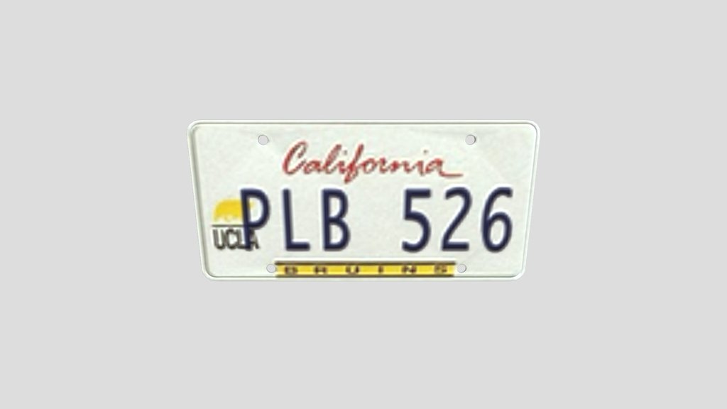 Ucla Licence Plate Pl