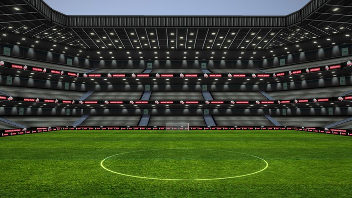 3D Soccer Stadium - Lowpoly - Mobile Game Art 3D Model