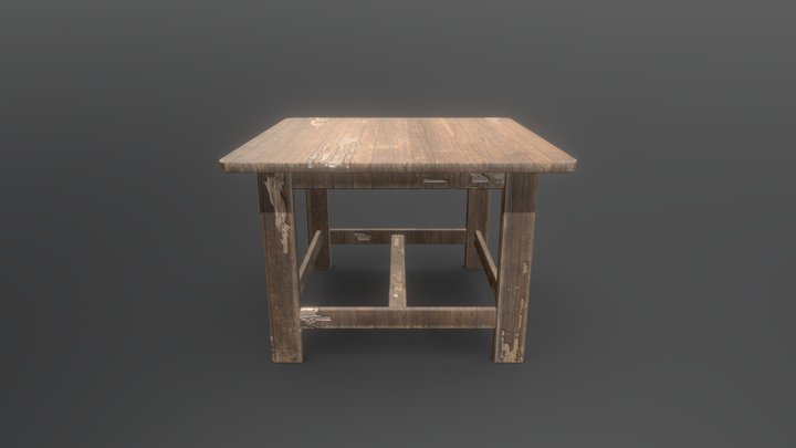 Wooden Table Low poly 3D Model