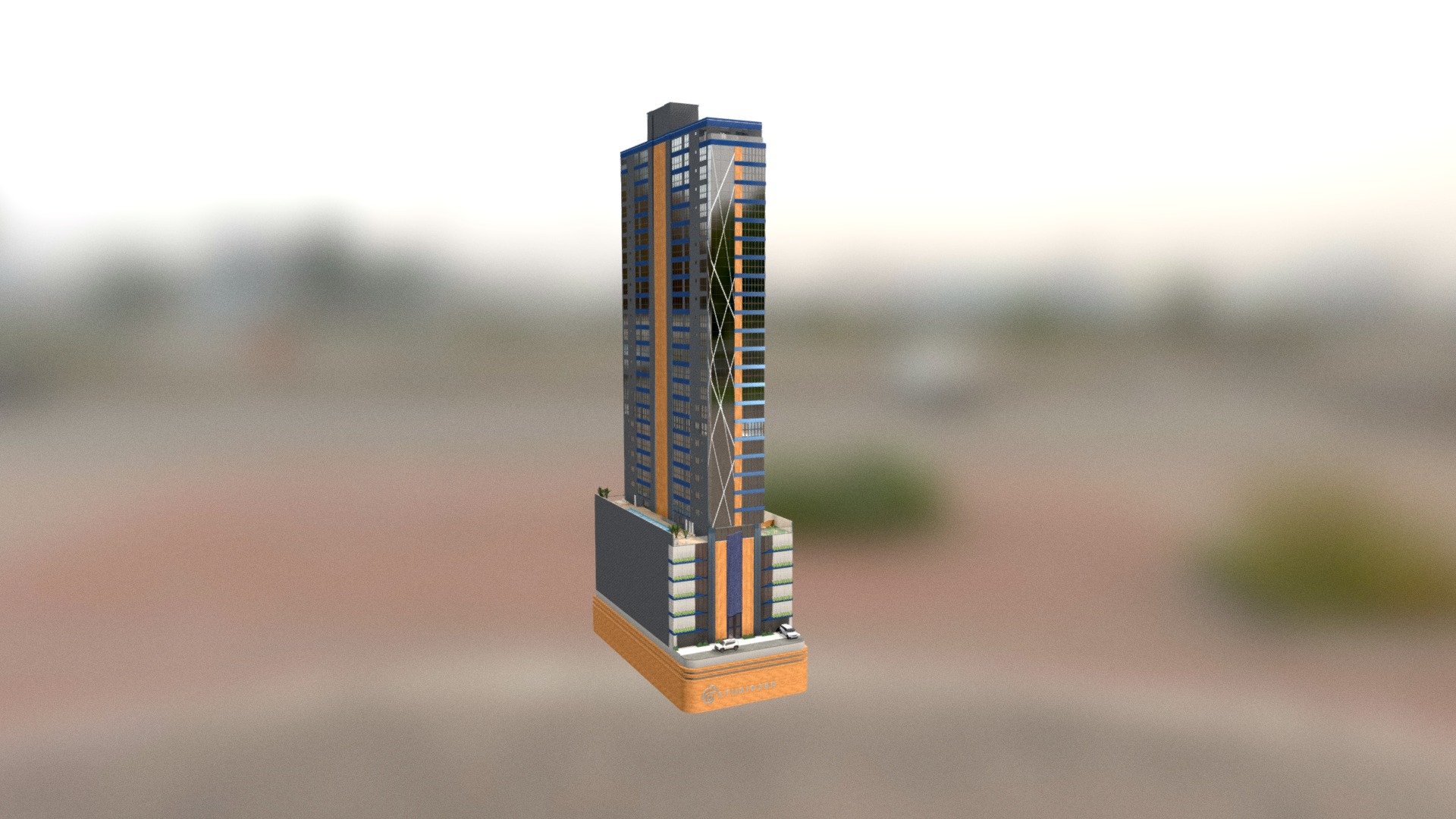 VERBENA Atlantic Tower Externo copy 3D model by Studio 360