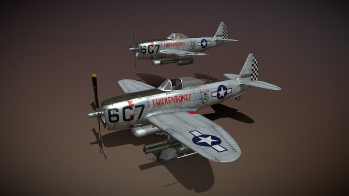 Republic P-47D Thunderbolt - Chickenbones 3D Model