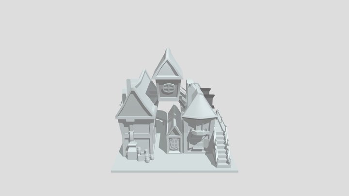 Medieval phantasy inn and shops 3D Model