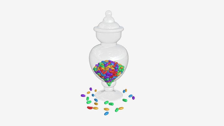 Jar with jelly beans 03 3D Model