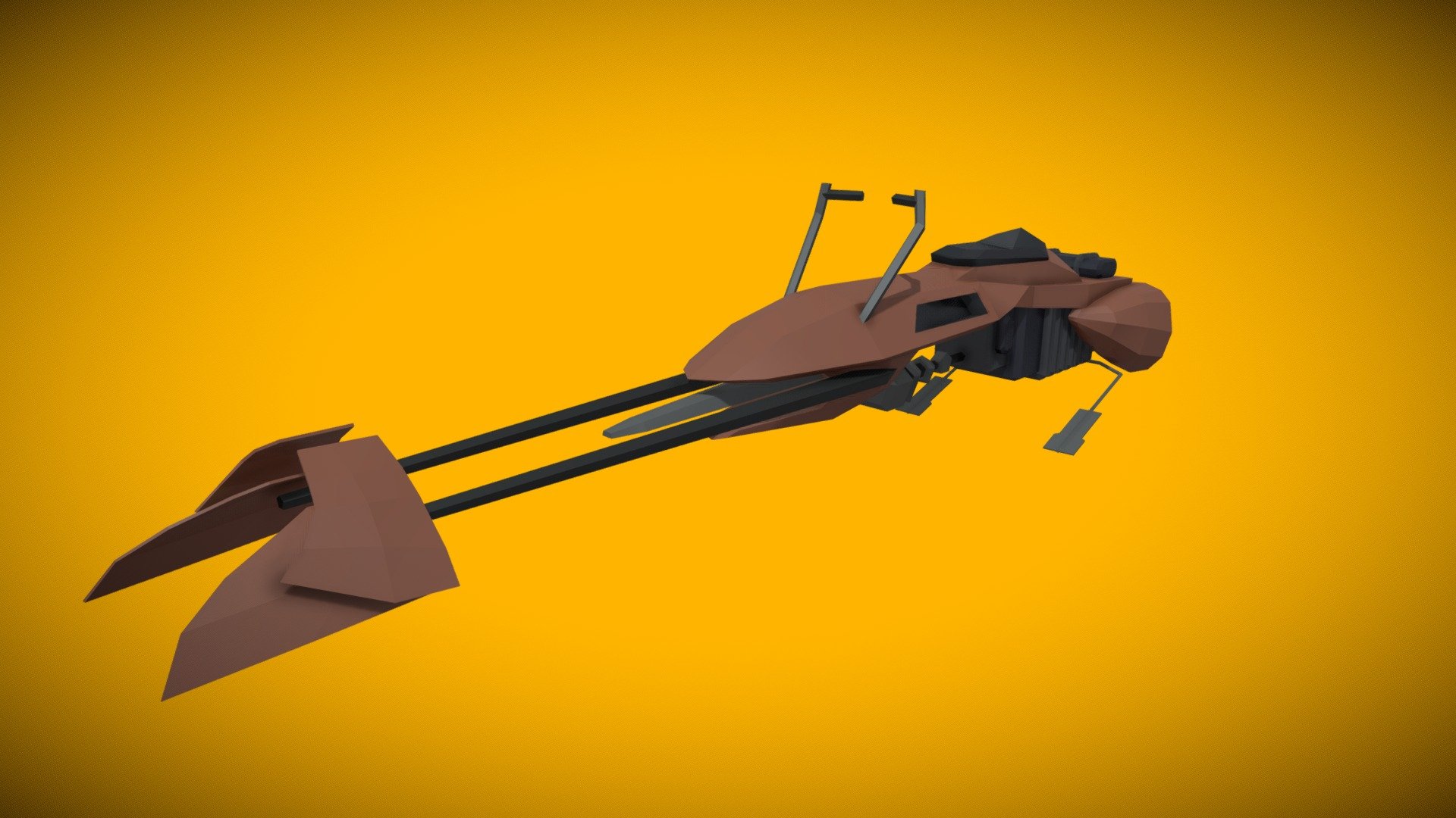 Star Wars - Low Poly Speeder Bike — Sketchfab embed 3D viewer