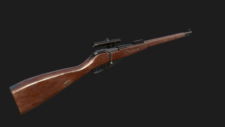 Mosin Nagant 3-line rifle 3D Model