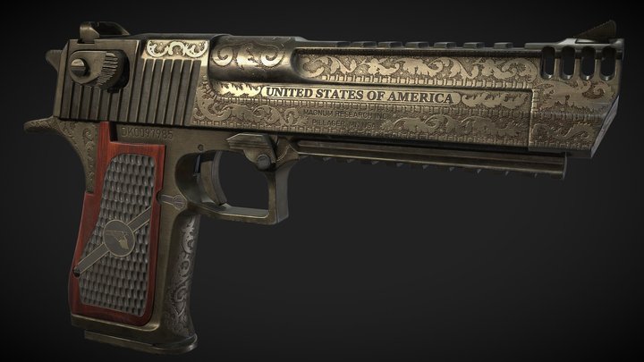 Legendary Desert Eagle, 50 AE, Limited Edition 3D Model
