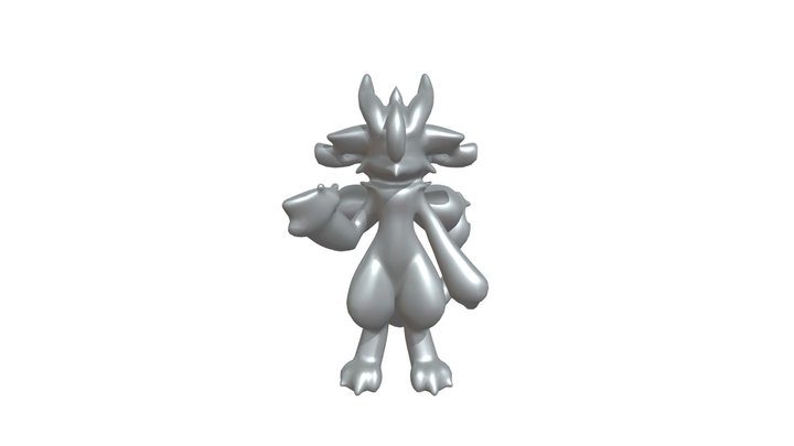 Anthropomorphic dragon-like character with a bu 3D Model