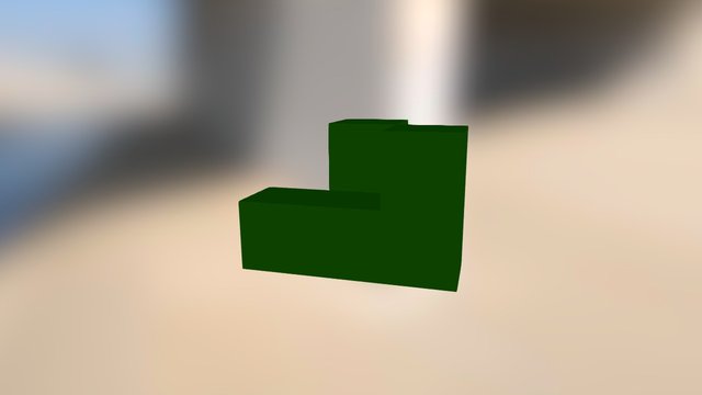 Puzzle Part Green 3D Model