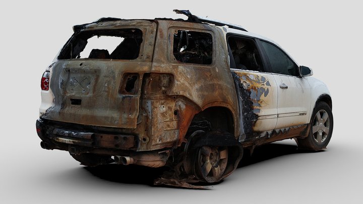 Fire Damaged SUV (Raw Scan) 3D Model