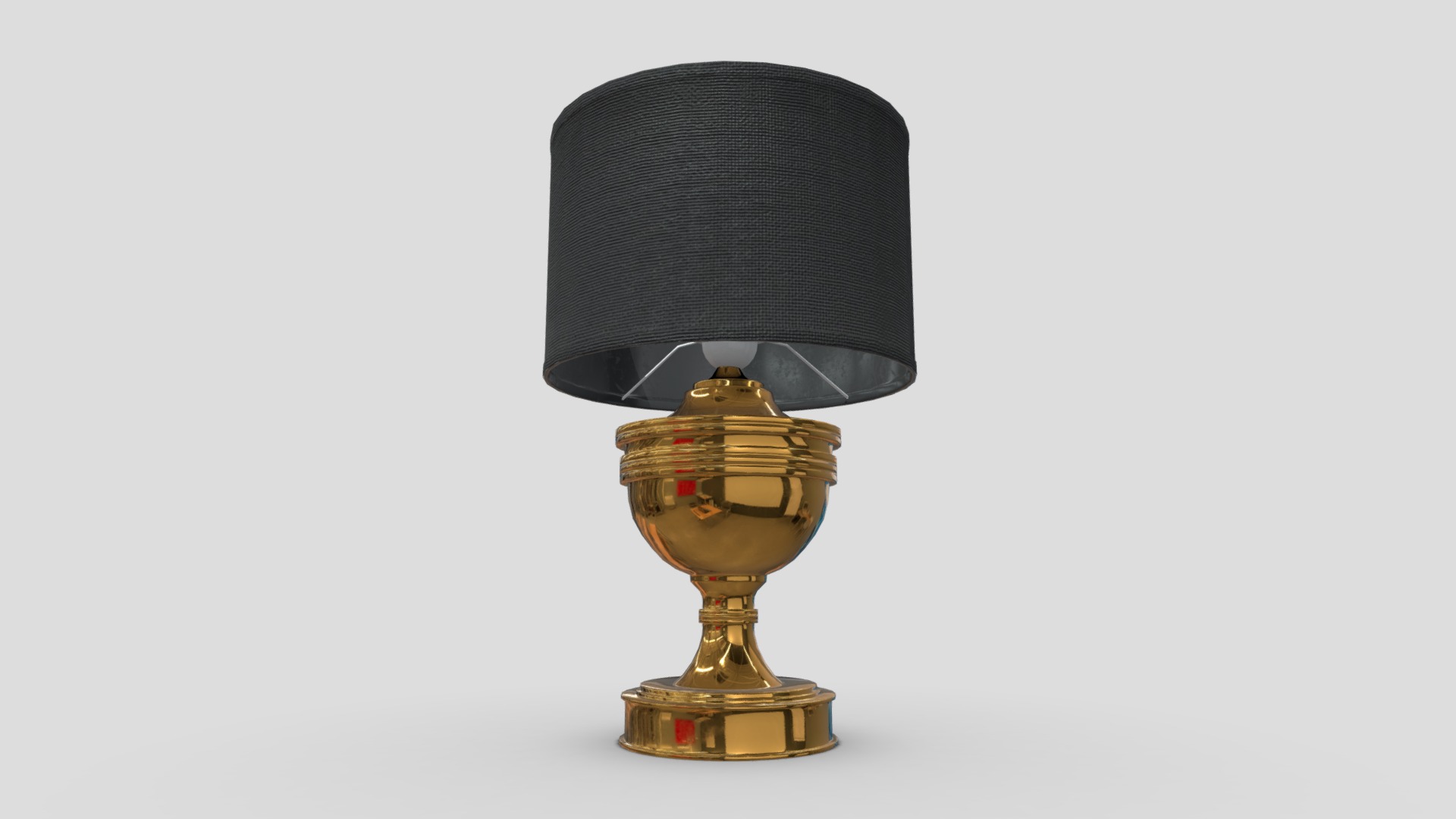 3D model Table Lamp 3 - This is a 3D model of the Table Lamp 3. The 3D model is about a lamp with a black shade.