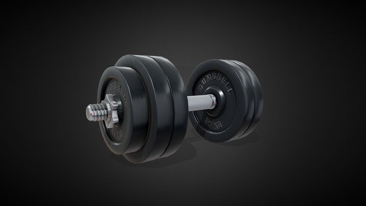 Dumbbell Weights - Tutorial Included 3D Model