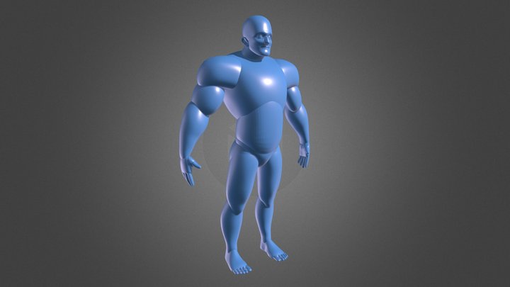 Blockout Male Heavy 3D Model