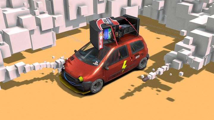 Renault Twingo wit its Arcade Machine 3D Model