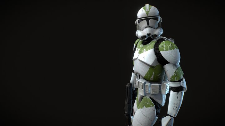 Clone trooper phase 2 442nd siege battalion 3D Model