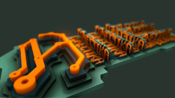 City Conektica Font 3D Model