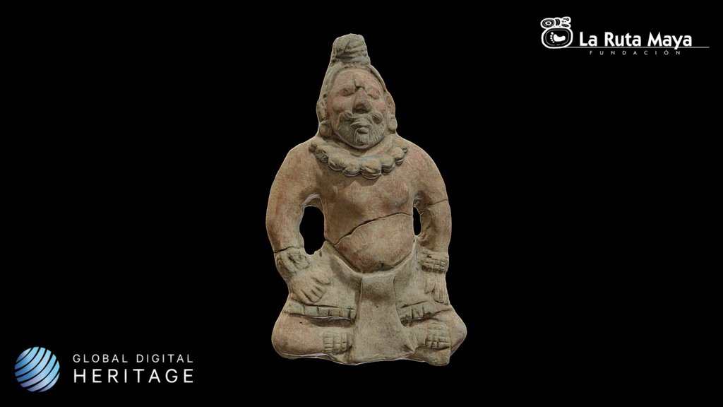 Seated man with facial decoration