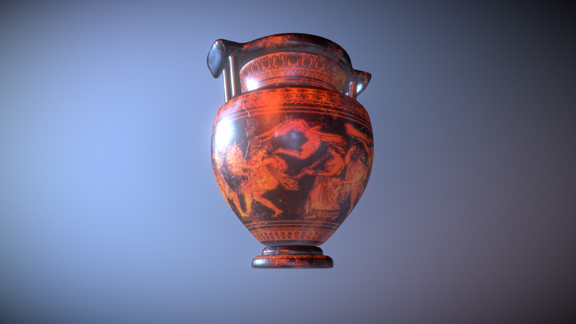 3D model Column Krater - This is a 3D model of the Column Krater. The 3D model is about a glass jar with a painting on it.