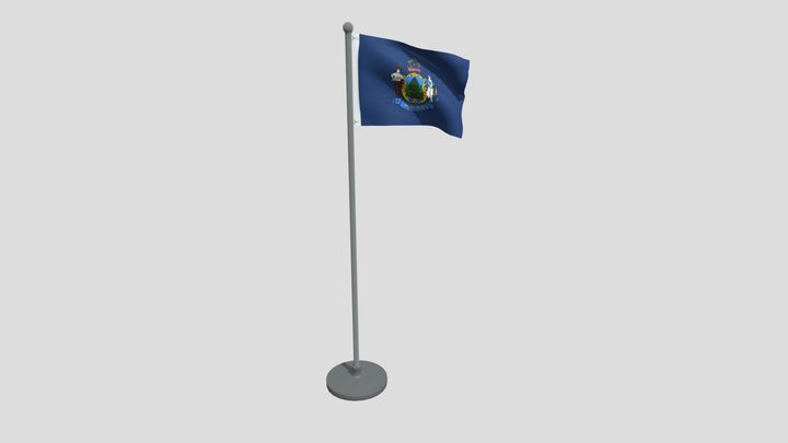 Animated Flag Of Maine State