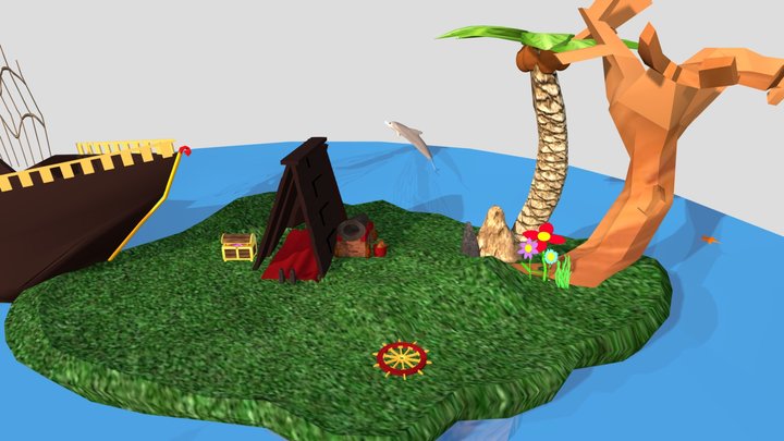 Ship wreck island_ICA 3D Model