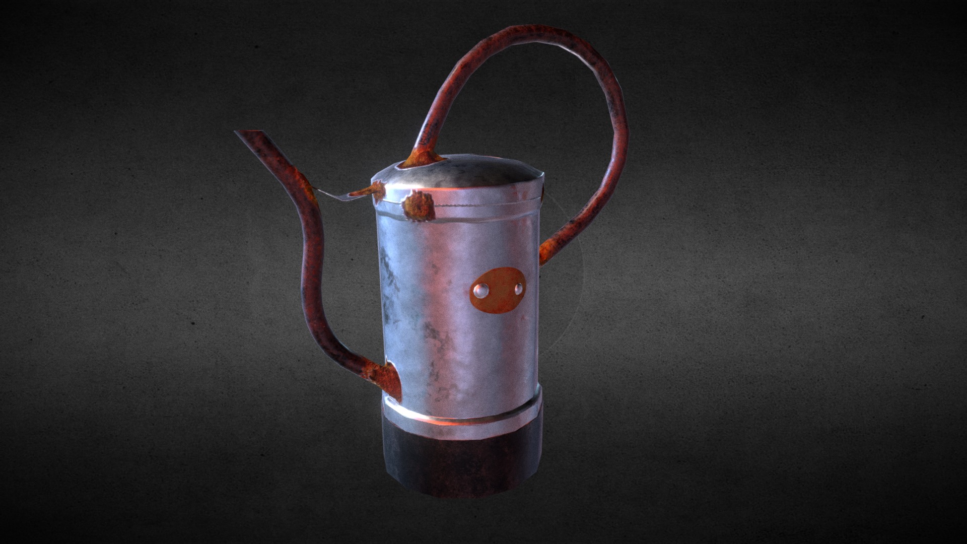 3D model Watering Can - This is a 3D model of the Watering Can. The 3D model is about a metal cup with a handle.