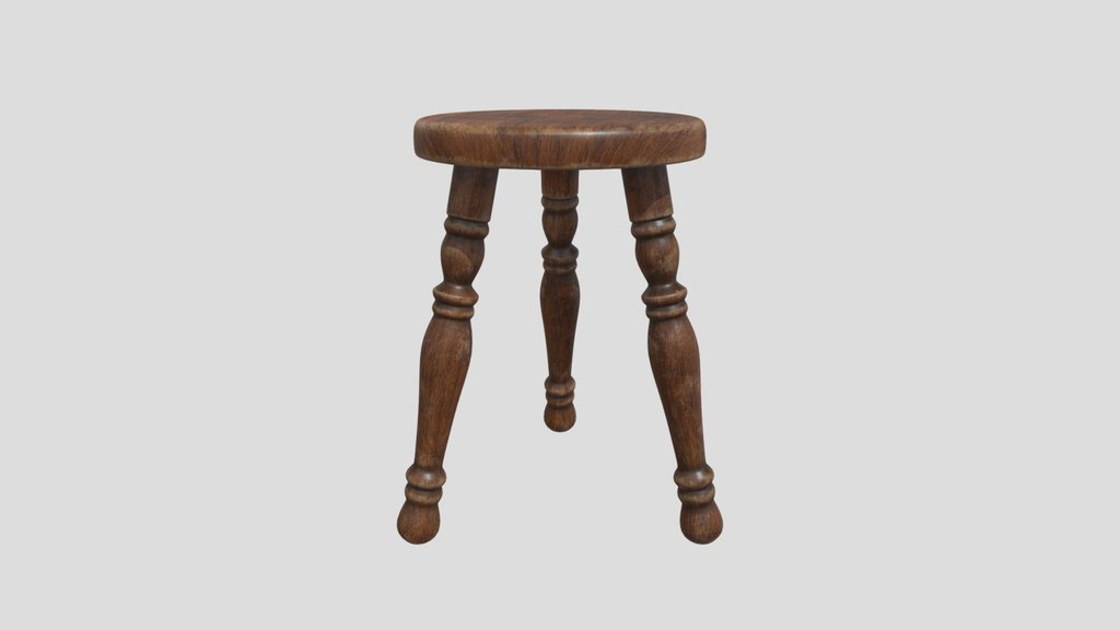 Tripod Wood Stool