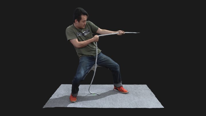 Boy pulling rope 3D Model