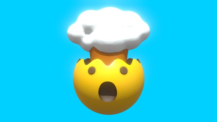Exploded Head or Stress Emoticon Emoji or Smiley 3D Model