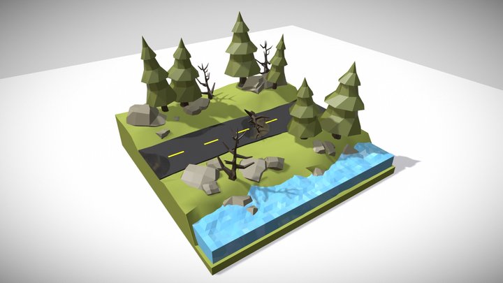 Forest Road - Polygon Runway Tutorial 3D Model