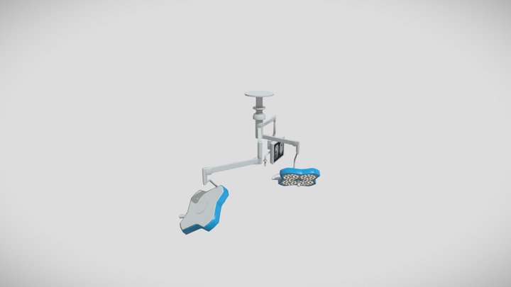 Lámpara Quirúrgica Doble con Cámara FHD 3D Model