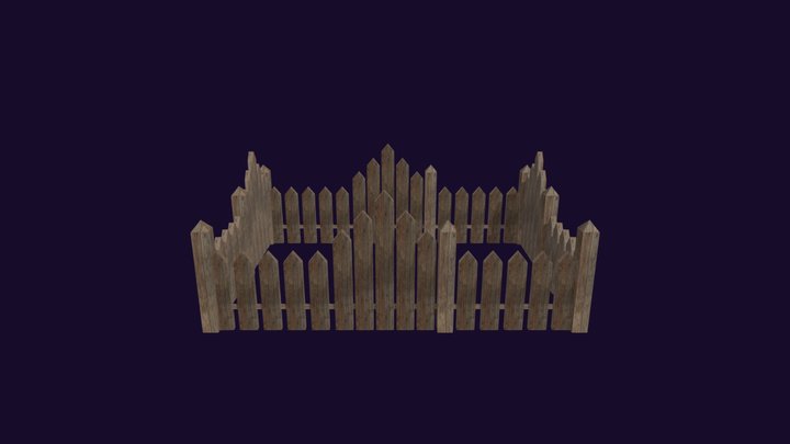 Wood Fence 3D Model