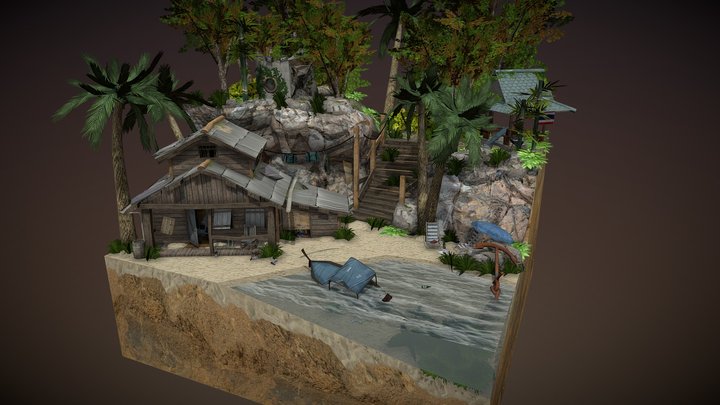 The Poaching Fishermen (by the Seaside Diorama) 3D Model