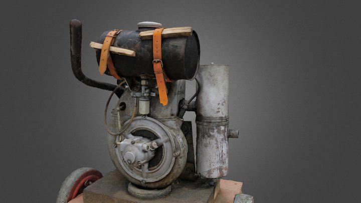 Barkas EL150 Stationary Engine 3D Model