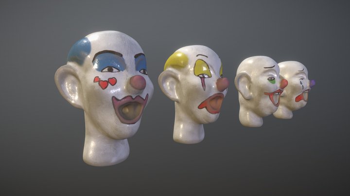 têtes de clown 3D Model