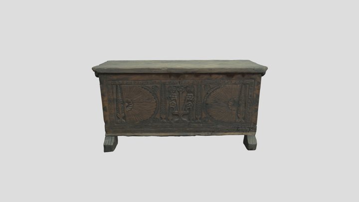 "Sendoutzi" (chest) from maroon wood 3D Model