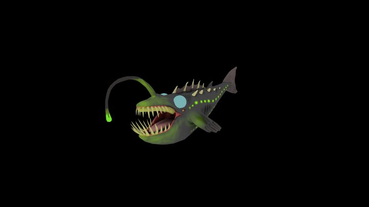 Angler Whale Texture 3D Model