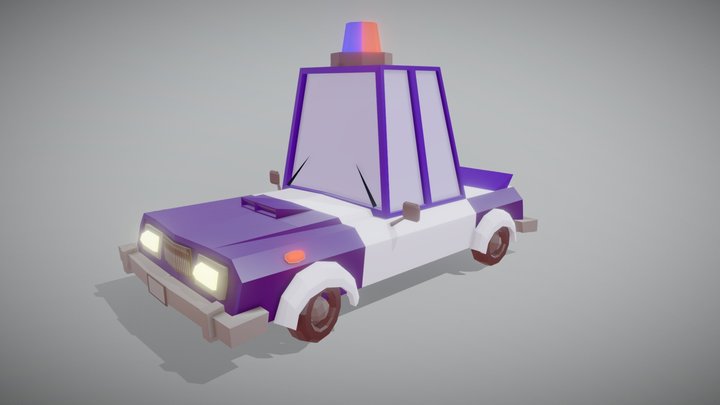 Police car from the car collection, low poli 3D Model