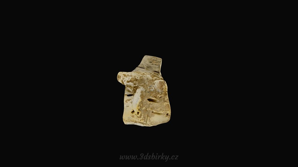 Ceramic face / Keramický fragment tváře — Sketchfab embed 3D viewer