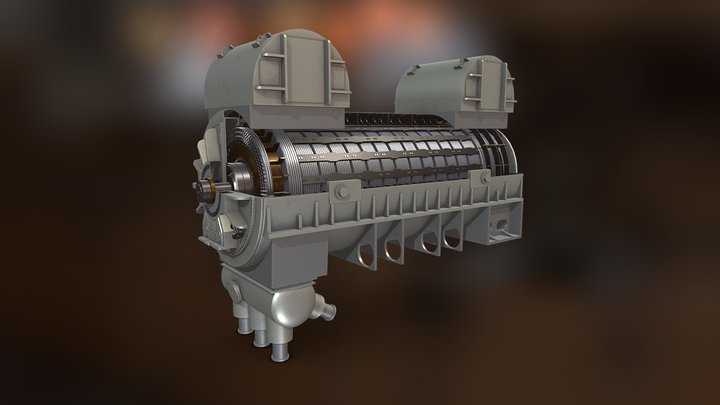 汽轮发电机 3D Model