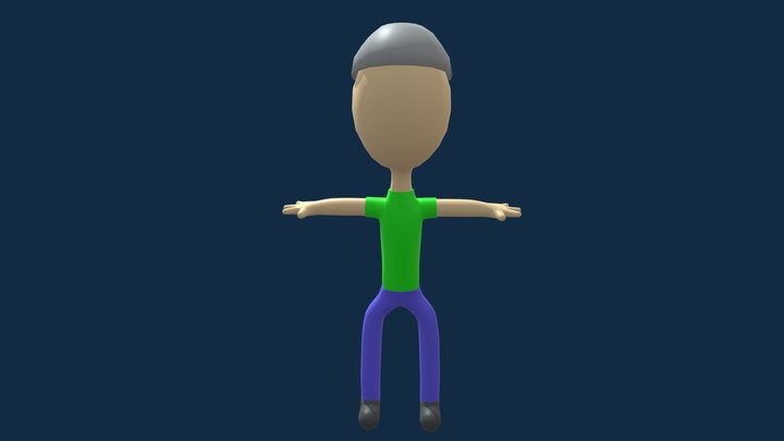 Low Poly Stickman Male 3D Model