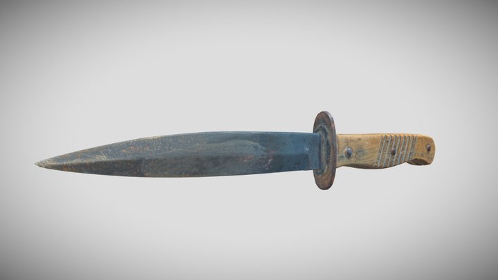 German WW1 trench knife 3D Model