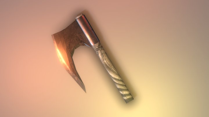 Low Poly Viking Handaxe 3D Model