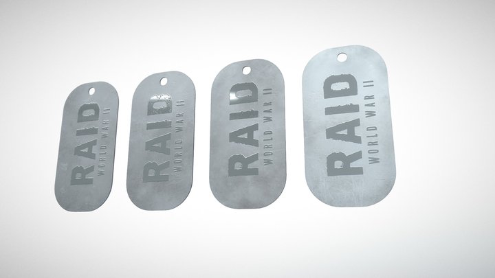 RAID: World War II Care Package Dog Tags 3D Model