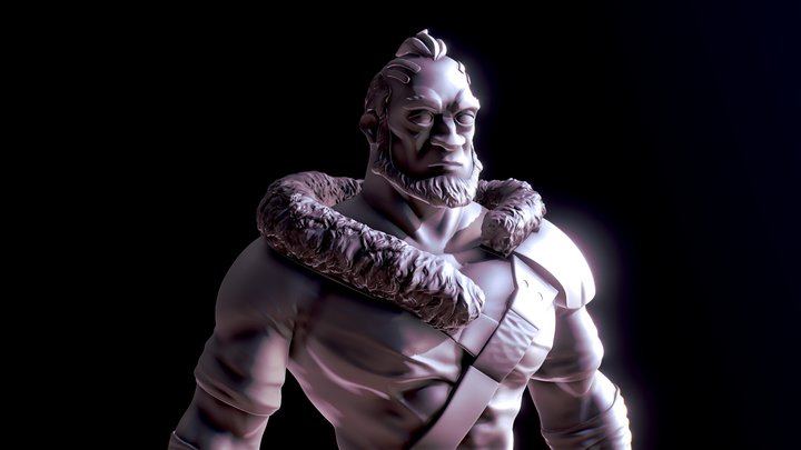 Post Apocalyptic Barbarian 3D Model